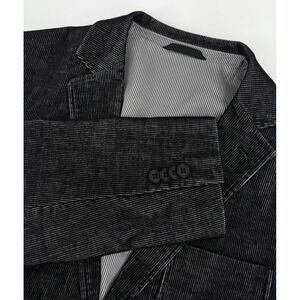 James Campbell Corduroy Blazer Mens Medium Black Sport Coat Jacket‎ Two Button